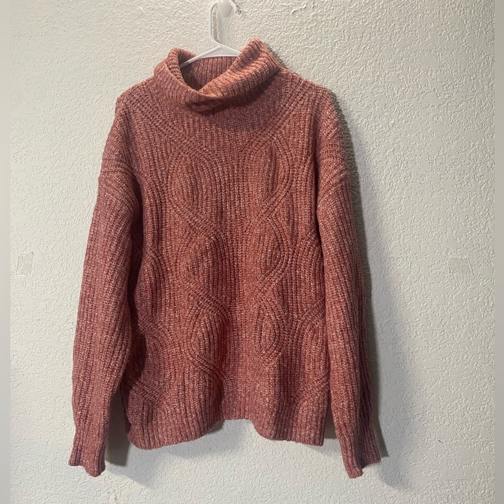 Caslon RustCozy  Cable Knit cowl neck Sweater